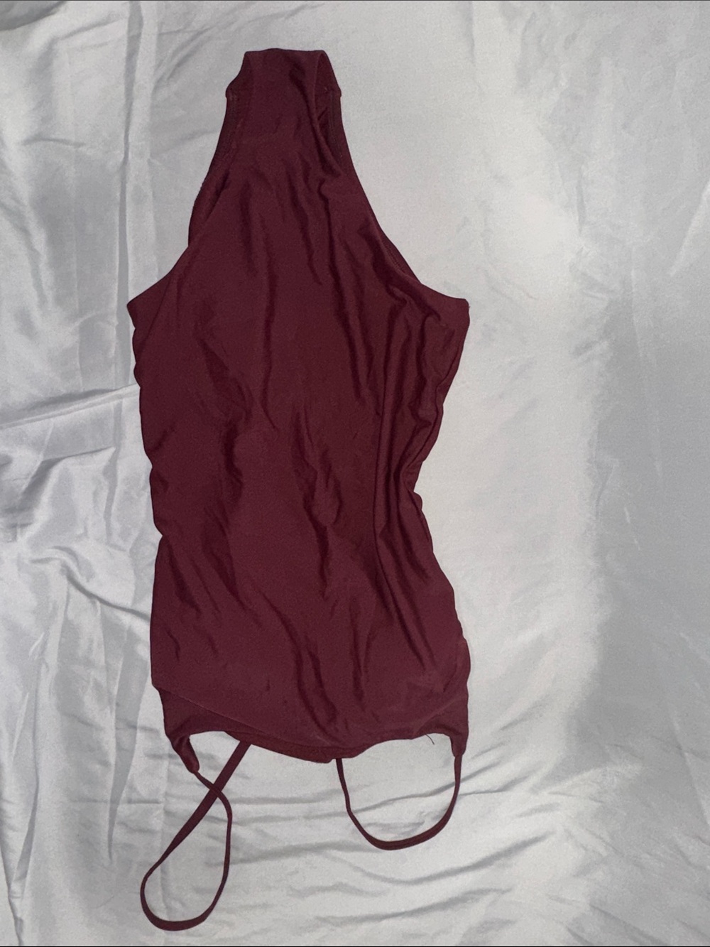 Shade & Shore Burgundy Midi Slip Dress with Spaghetti Straps